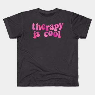 Therapy is Cool Pink Kids T-Shirt